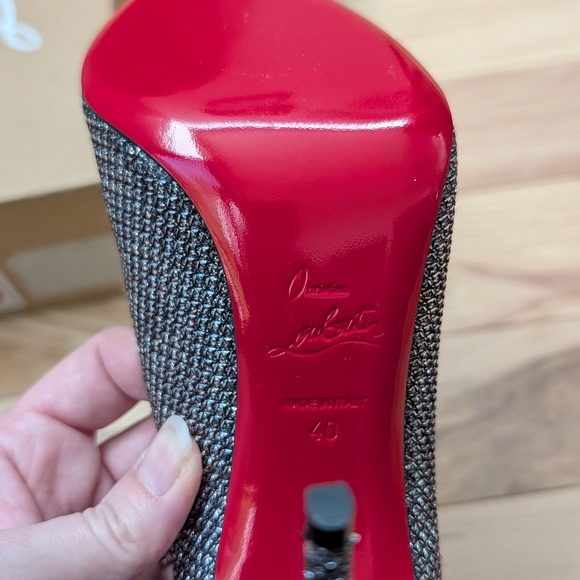 Christian Louboutin Glittering Silver Heels - Picture 5 of 6